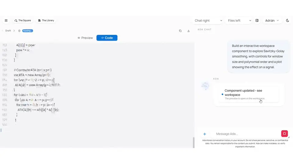Ada interface preview for the deployment milestone.